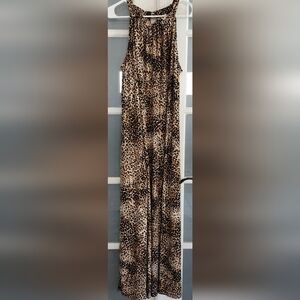 Anne Klein Leopard Print Maxi Dress in Brown and Black